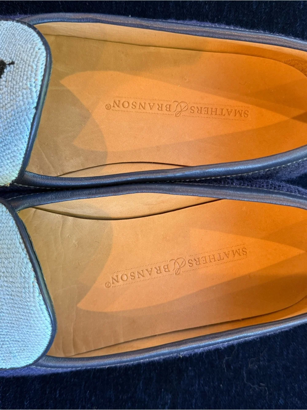 Smathers & Branson Navy Coastal Needlepoint Men's Loafers